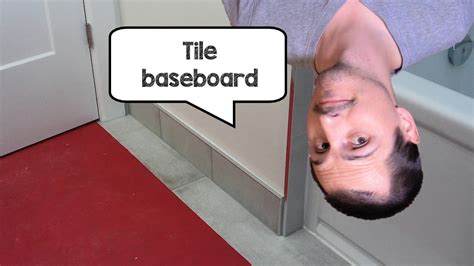 How to install tile baseboard in a bathroom over drywall [the easy way] - YouTube