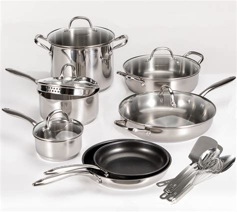 Stainless Steel Cookware Sets - 18-Piece Nonstick Cookware Sets ...