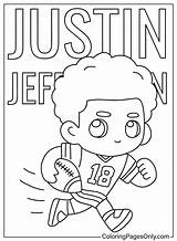 Justin Jefferson Printable Coloring Page  Free Pages sketch template