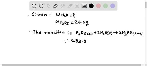 SOLVED: According to the following reaction, how many grams of water ...