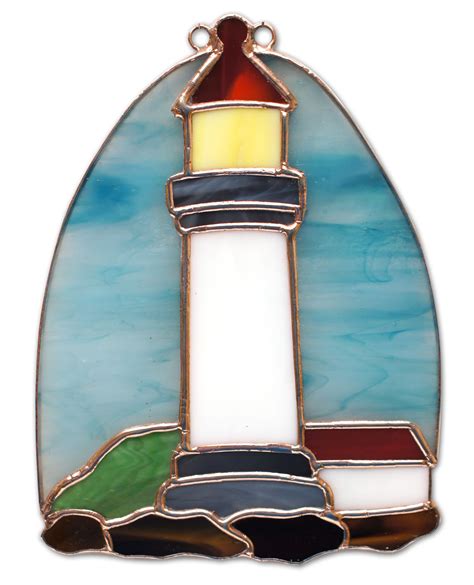 Pin on stained glass lighthouse nautical