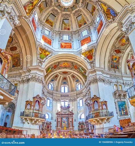 Panorama of Interior of Salzburg Cathedral, Austria Editorial Photo - Image of interior, austria ...