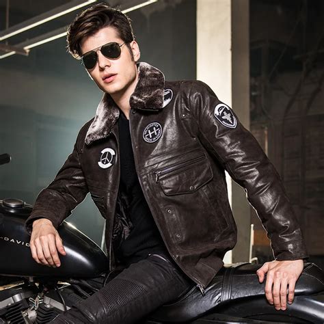 Aliexpress.com : Buy 2016 Men's real leather jacket pigskin Genuine ...