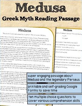 Medusa Reading Comprehension Passage & Questions - Printable & Distance Learning