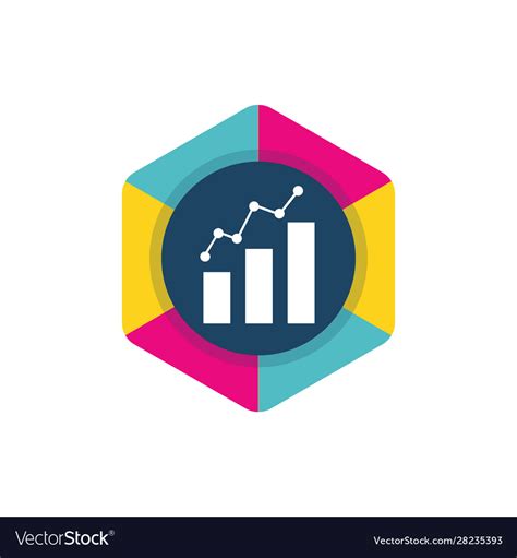 Charts and graphs logo design economic business Vector Image