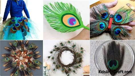 Peacock Feather Craft Ideas For Kids - Kids Art & Craft