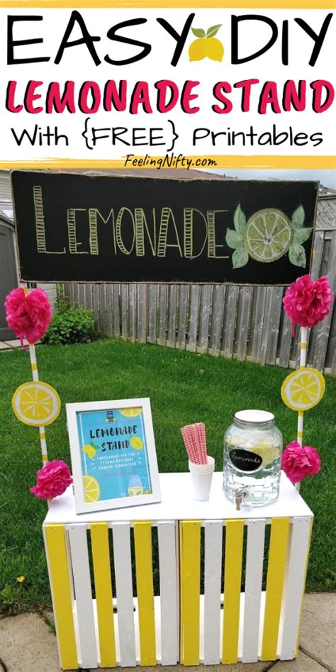 DIY Lemonade Stand that's Super Easy to Make -with Free Printables Signs