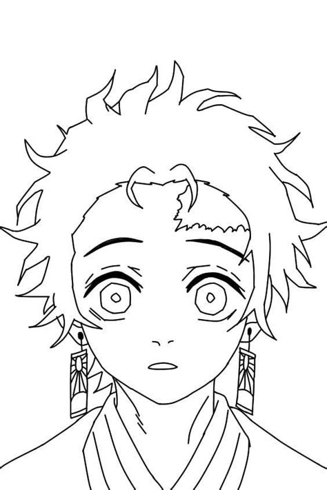 Happy Tanjiro Kamado Kimetsu No Yaib Coloring Page Printable | Images and Photos finder