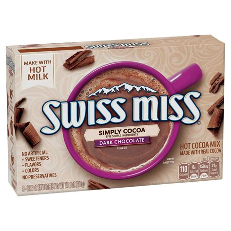 Swiss Miss Dark Chocolate Flavor Hot Cocoa Mix, 0.96 oz, 8 count - Walmart.com - Walmart.com