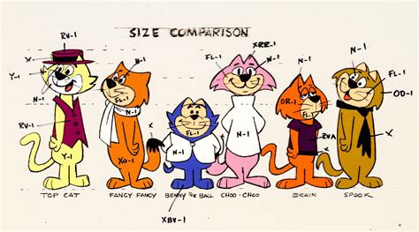 Top Cat Cast Size Comparison Color Model Cel (Hanna-Barbera) | Old cartoon characters, Cat top ...