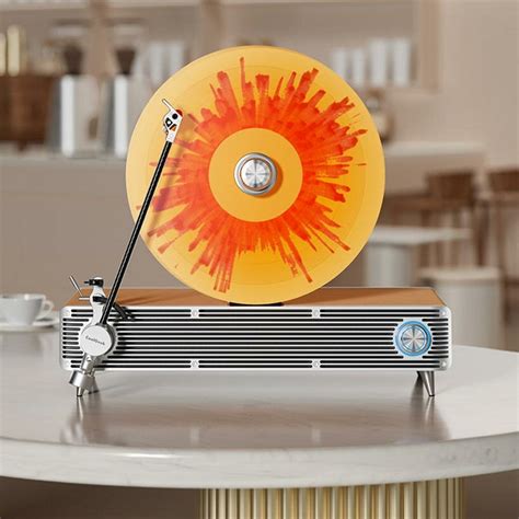 vertical turntable brings bold colors & vintage mood to any room