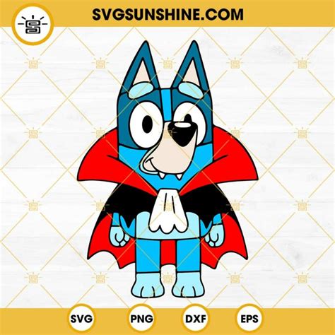 Bluey Vampire SVG, Bluey Halloween SVG PNG DXF EPS Cut Files