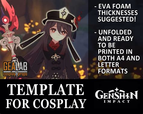 Hu Tao Hat Pepakura PDF & PDO Templates for Foam Cosplay - Etsy Canada