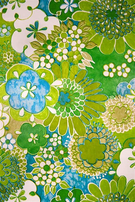 Turquoise Floral Vinyl Wallpaper