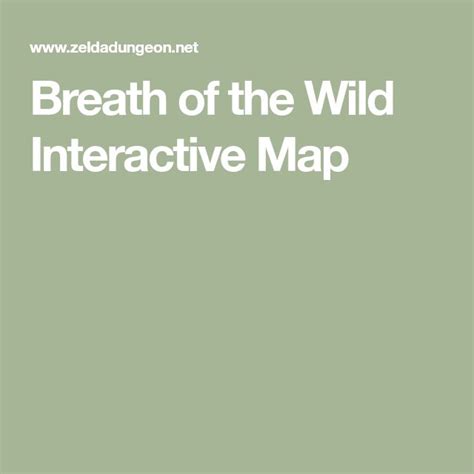 Breath of the Wild Interactive Map | Interactive, Interactive map, Breath of the wild