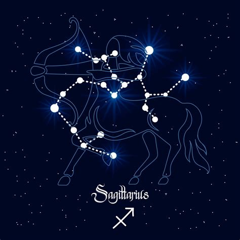 Sagittarius, constellation and zodiac sign on the background of the ...