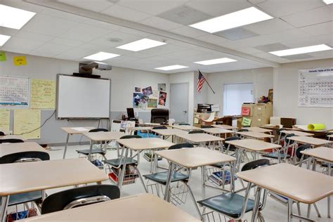 H.C. Wilcox Technical School , Interior Classroom Desks and Projector ...