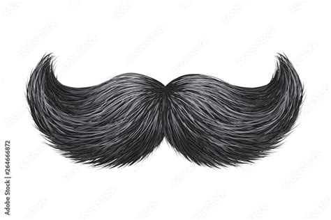 Realistic shine, effulgence vintage classic retro mustache isolated ...