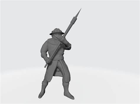 Medieval infantry with goedendag 3D model 3D printable | CGTrader