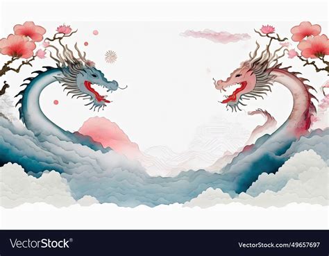 2024 chinese new year banner year of the dragon Vector Image