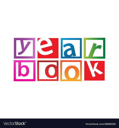 Word yearbook design for year book cover logo Vector Image