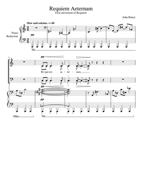 Requiem Aeternam - John Rutter Requiem Sheet music for Piano, Soprano ...