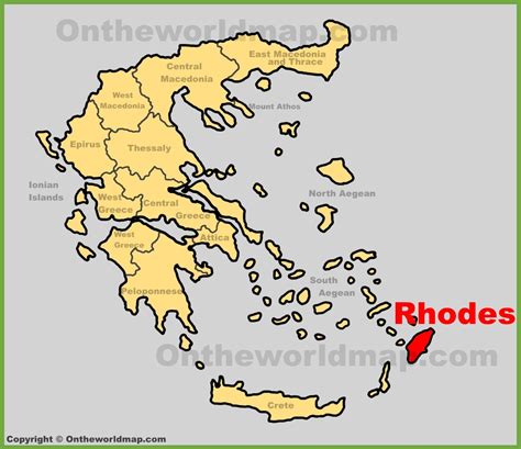 Rhodes location on the Greece map - Ontheworldmap.com