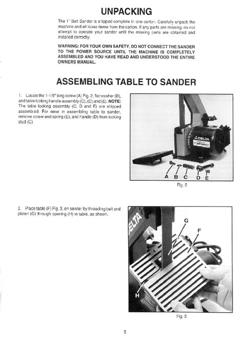 Delta 1'' BELT SANDER 31-050 Sander Instruction manual PDF View ...