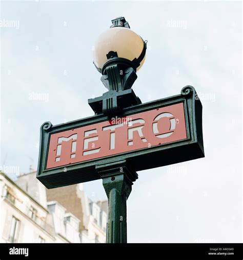 Paris metro sign Stock Photo - Alamy