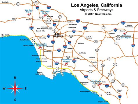 LA autopista del mapa del sistema - Los Angeles de la autopista sin ...