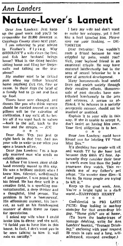 Ann Landers FIRST COLUMN HOMOSEXUALITY - Newspapers.com