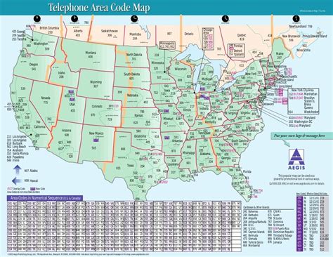 Area Code Map Usa Printable