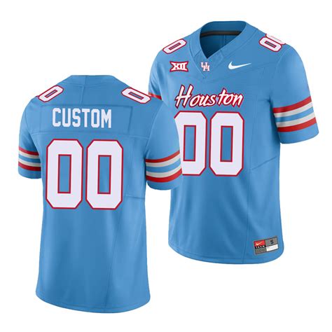 Houston Cougars Custom Blue Oilers Football Jersey