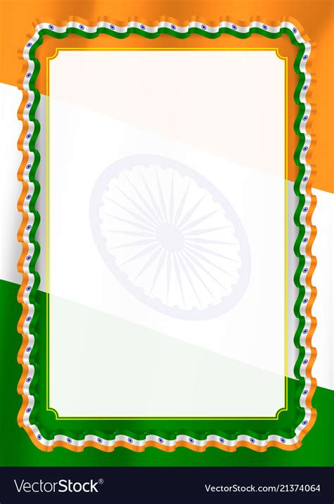 Frame and border ribbon with india flag Royalty Free Vector