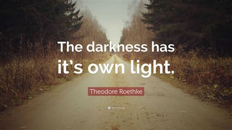 Theodore Roethke Quote: “The darkness has it’s own light.”