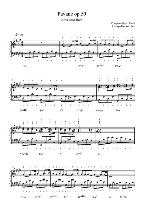 Pavane by Gabriel Faure Sheet Music & Lesson | Advanced Level