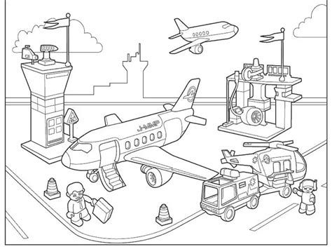 Lego Airport - Coloring Pages