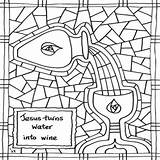 Jesus Turning Water Into Wine Coloring Page Pages sketch template