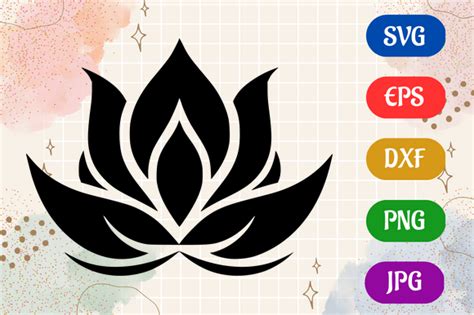 Lotus Flower | Silhouette Vector SVG EPS Graphic by Creative Oasis ...