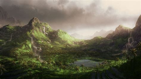 Speedpaint: Green hills by ~inetgrafx on deviantART | Fantasy landscape, Landscape concept ...