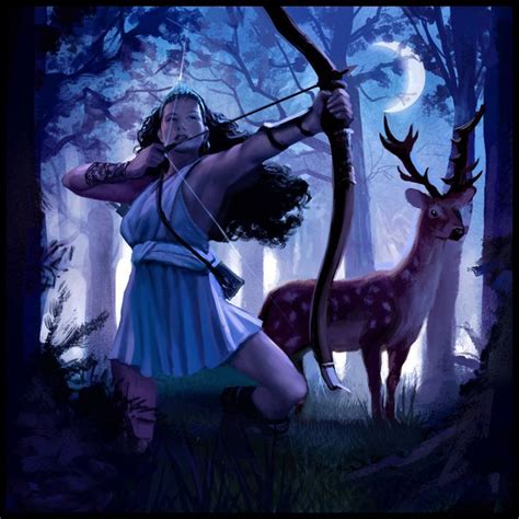 Diana Goddess Roman goddess of the hunt and moon and birthing; associated with wild animals and ...