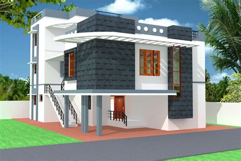 Modern 3D Home Elevation - GharExpert