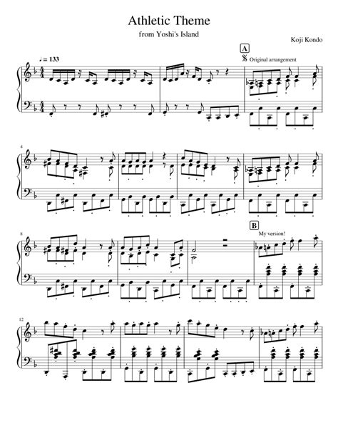 Super Mario World 2 - Yoshi's Island - Athletic Theme (WIP) Sheet music ...