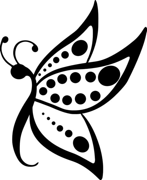 Clipart - Spotted Butterfly Silhouette