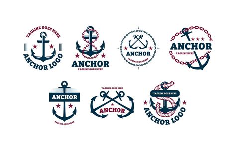 Vintage Anchor Logo Set 16447618 Vector Art at Vecteezy