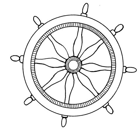 Pirate Ship Wheel Coloring Pages