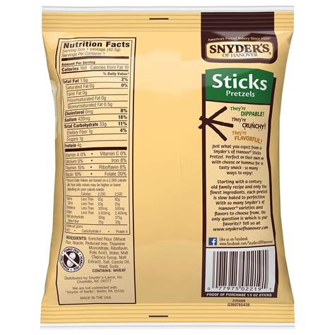 Snyder S Pretzel Sticks Nutrition Facts | Besto Blog