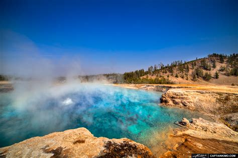 Excelsior Geyser at Midway Basin in Yellowstone National Park