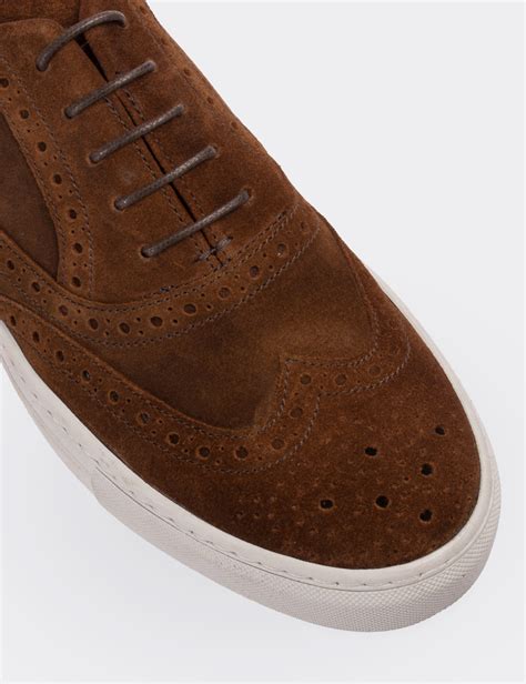 Tan Suede Leather Sneakers - Deery