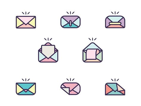 Message icon set playful color vector illustration 34040605 Vector Art ...